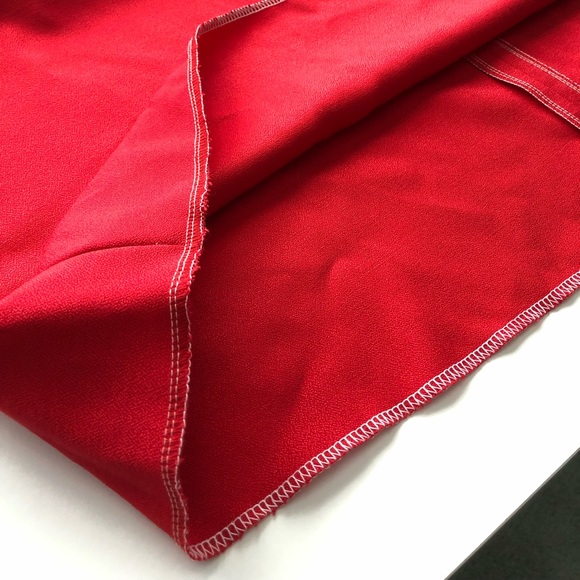 Handmade Lace Appliqué Red Holiday Party Dress  XXS-XS - Picture 9 of 16